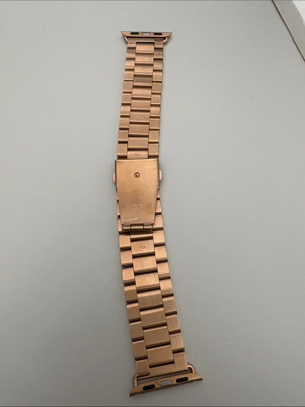 Men's Rose Gold Metal Link Watch Band for Smartwatches Apple Compatible for 41mm